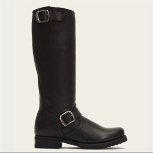 Frye buckle moto style Veronica slouch boots in black